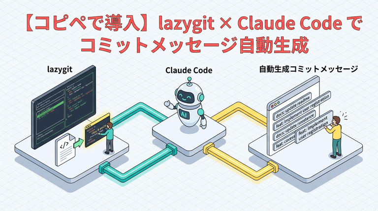 【コピペで導入】lazygit × Claude Code でコミットメッセージ自動生成