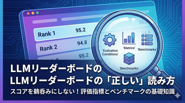 LLMリーダーボードの読み方:スコア指針とベンチマーク確認手順